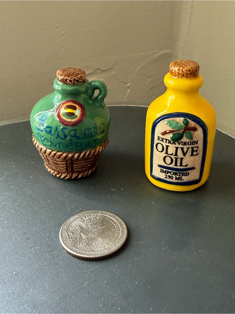 Boston Warehouse Mini salt and pepper shaker- Olive oil and balsamic